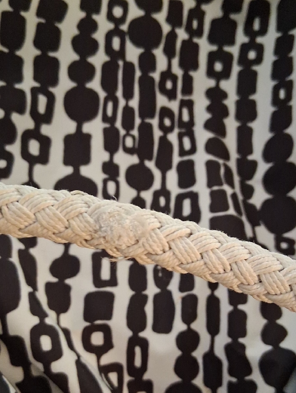 Trina Turk Black & White Dot-Stripe Rope-Handle Shoulder Bag - Picture 5 of 7